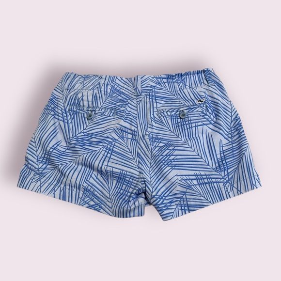 Vineyard Vines Blue Palm Print Shorts Cotton Stretch Size 8 - Picture 3 of 4